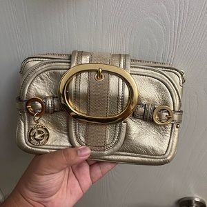 Juicy couture metallic gold wristlet